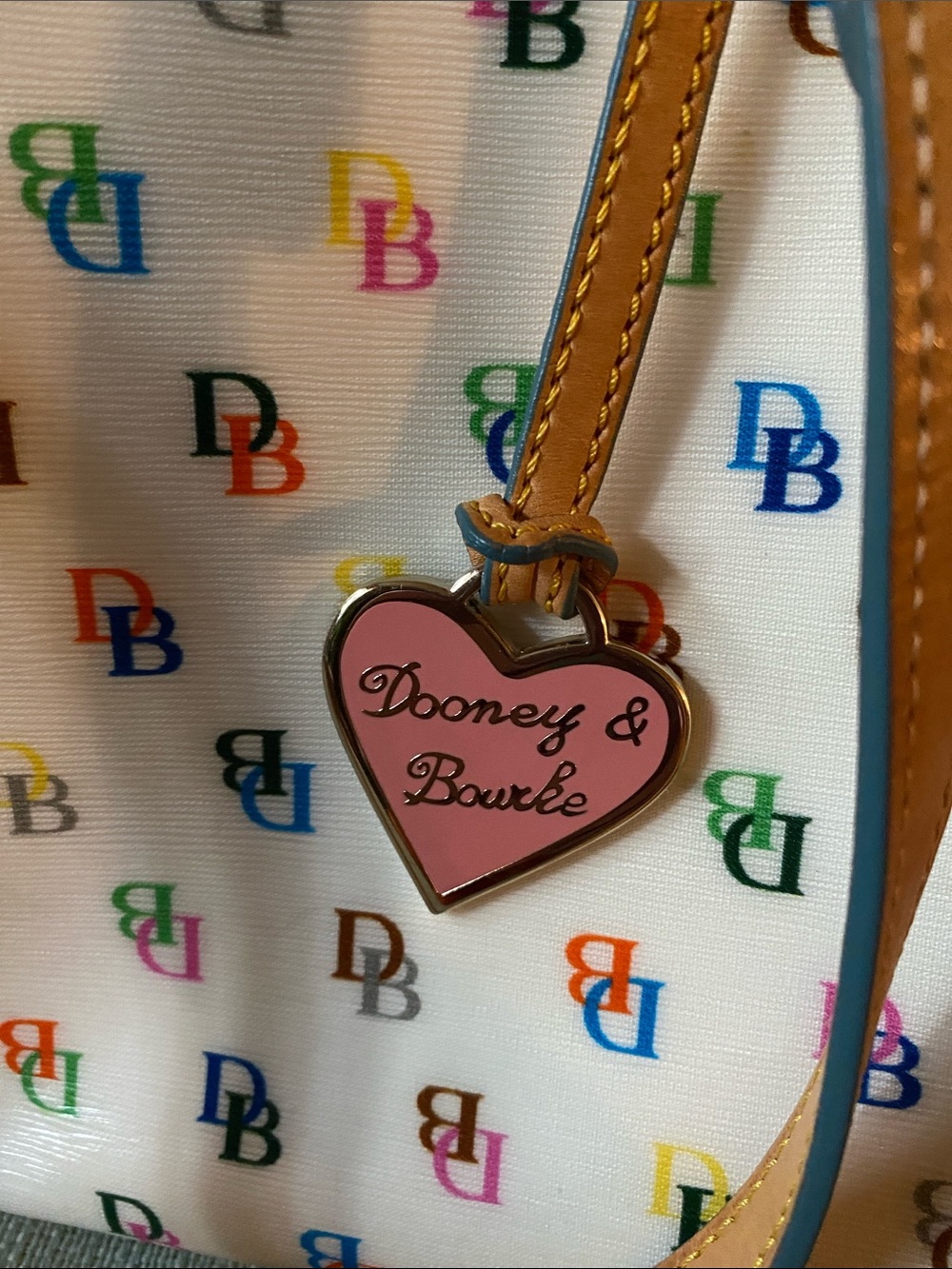 Vintage Dooney and Bourke Monogram Rainbow Tote - Picture 8 of 9